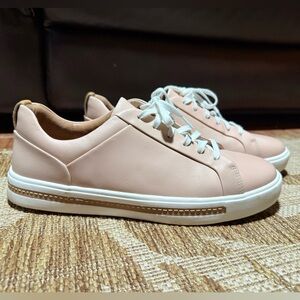 Clarks Pink Leather Sneakers